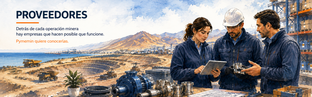 Profesionales de una empresa proveedora revisan soluciones y componentes industriales para una operación minera en Chile.